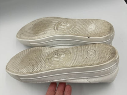 $420 Paul Green Hadley Platform Sneaker white leather silver 7.5 (2) (TD21)