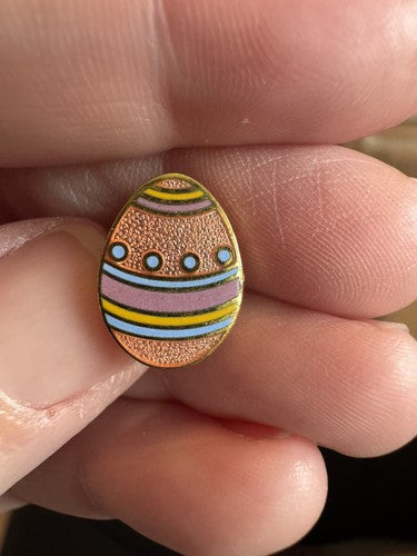 Colorful Pastel Decorated Easter Egg Vintage HALLMARK 1986 Tie Tack Lapel Pin
