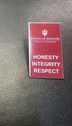 Indiana University School of Medicine IU Hoosiers Logo Red Enamel Pin