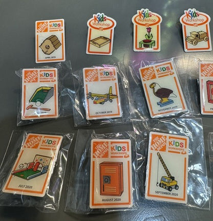 Lot of 71 The Home Depot Kids Workshops Lapel Pins
