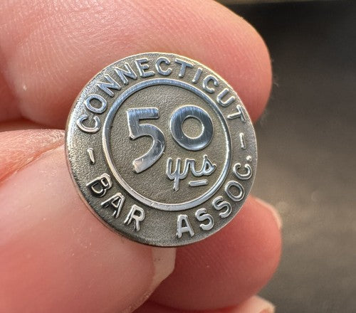 Connecticut Bar Association 50-Year Member Sterling Silver Tie Pin