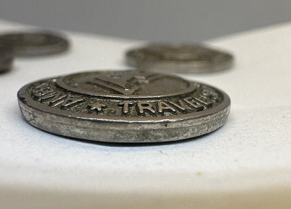 Vintage American Express Travel Service Set of Metal Suit Buttons RARE AMEX