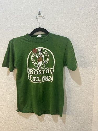VTG 80s NBA Boston Celtics Logo 7 Single Stitch Tee T Shirt Green M 1980s