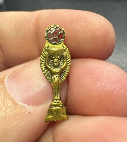 RARE Vintage WORLD CUP Jules Rimet Trophy PIN Red Enamel Football Soccer FIFA