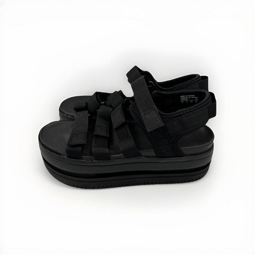 Nike Icon Women's Platform Strappy Sandals Size 7 Black Streetwear Sport