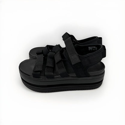 Nike Icon Women's Platform Strappy Sandals Size 7 Black Streetwear Sport