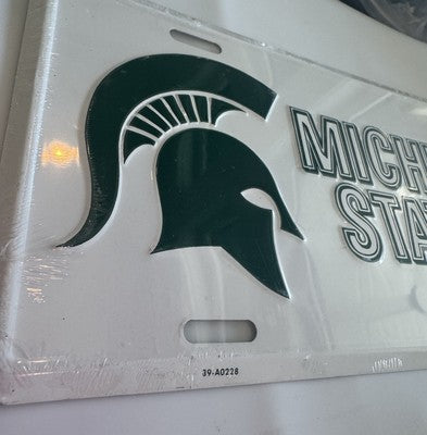 VTG New Old Stock Michigan State University MSU Spartan License Plate