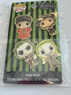 Funko Pop Beetlejuice Enamel Pin Set of 4 New