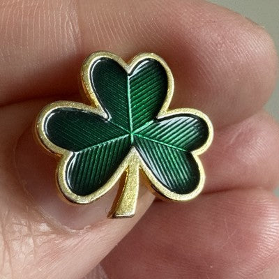 Vtg Green Shamrock 3 Leaf Clover Tie Tack Lapel Pin St Patrick's Day