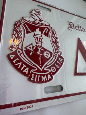 Vintage New Old Stock Delta Sigma Theta Sorority License Plate Car Tag
