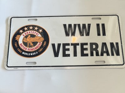 New Old Stock World War 2 II Veteran Vet Ruptured Duck License Plate Sign