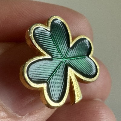 Vtg Green Shamrock 3 Leaf Clover Tie Tack Lapel Pin St Patrick's Day