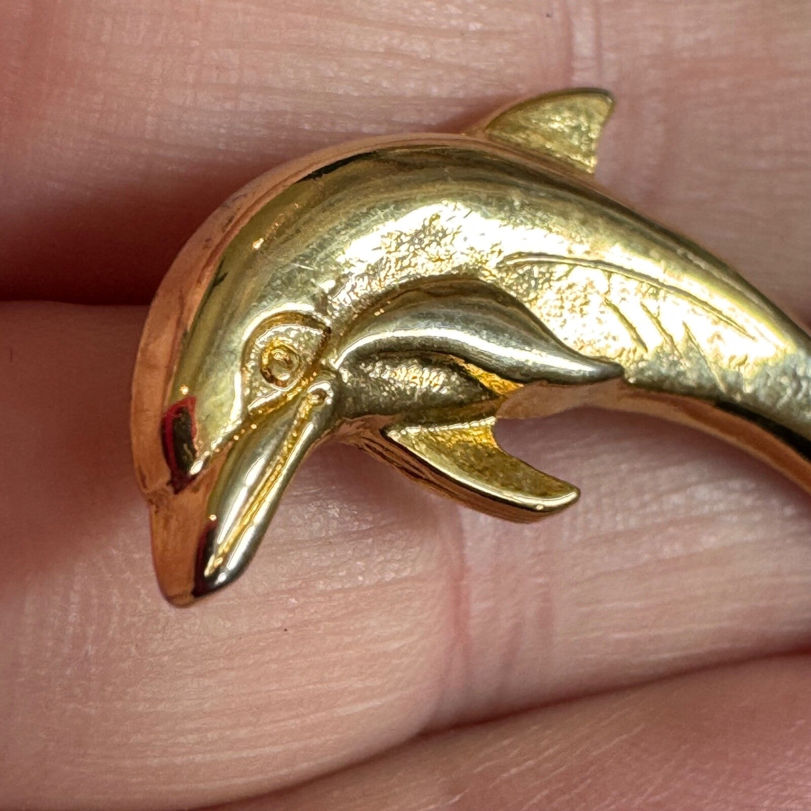 Vintage L. Razza Gold Tone Dolphi Lapel Pin Brooch