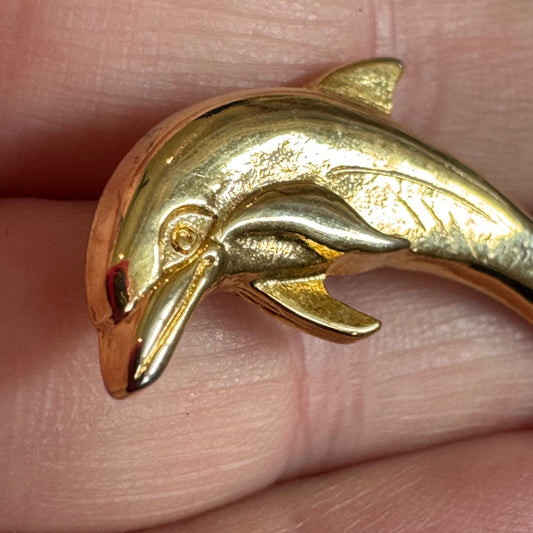 Vintage L. Razza Gold Tone Dolphi Lapel Pin Brooch