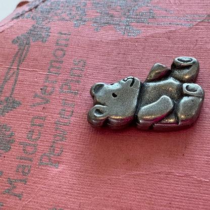 Maiden Vermont Pewter Pins Teddy Bear Lapel Pin New on Card