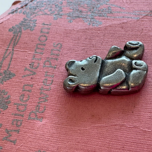 Maiden Vermont Pewter Pins Teddy Bear Lapel Pin New on Card