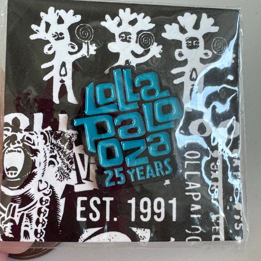 Blue Lollapalooza 25 Years 1991 Festival Collector Pin Teal Logo