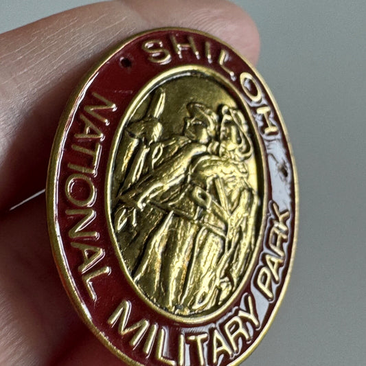 Shiloh Tennessee TN Walking Stick Medallion Lapel Pin