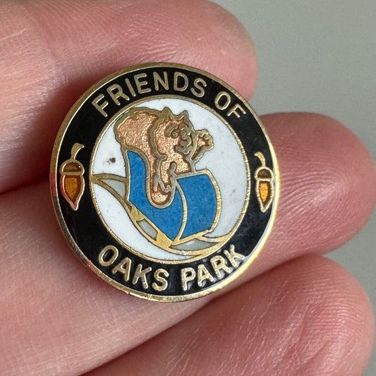 Vintage Friends of Oaks Park Amusement Park Portland Oregon Cloisonne Lapel Pin