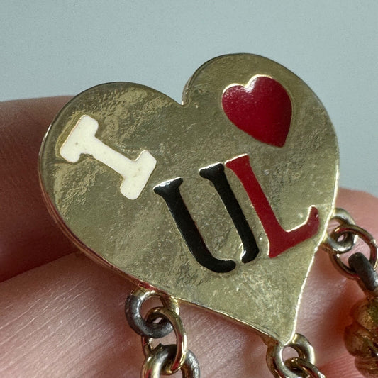University of Louisville Cardinals UL Heart Pin Basketball Football #1