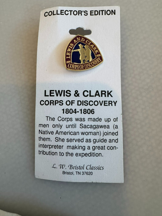 Vintage Lewis and Clark Corps of Discovery Souvenir Lapel Pin On Card
