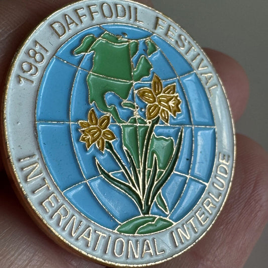 Vintage 1981 Daffodil Festival International Interlude Puyallup Washington Pin