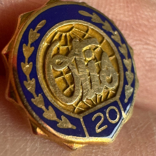Vintage Otis Elevator Corporation 10kt Gold 20 Year Service Lapel Pin Tie Tack