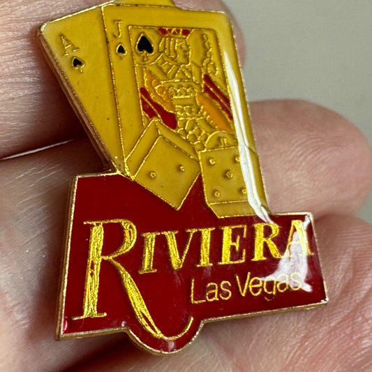 Vintage Riviera Las Vegas Casino Resort Lapel Pin Blackjack Dice 