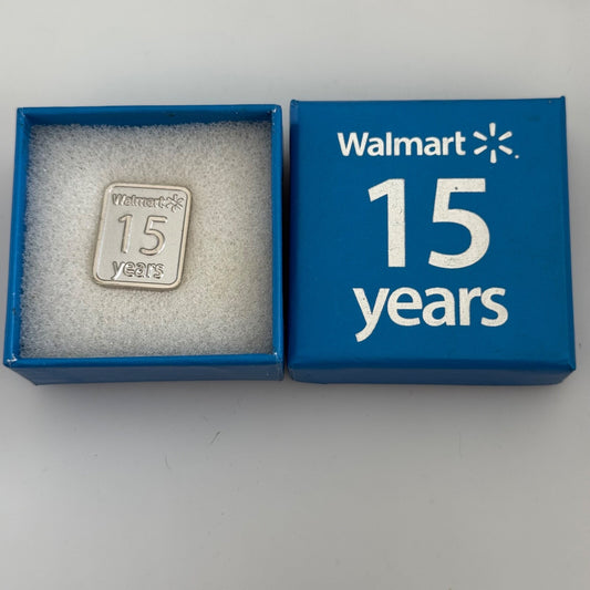 Walmart Employee 15 Year Service Lapel Pin Tie Tack Wal-Mart With Box