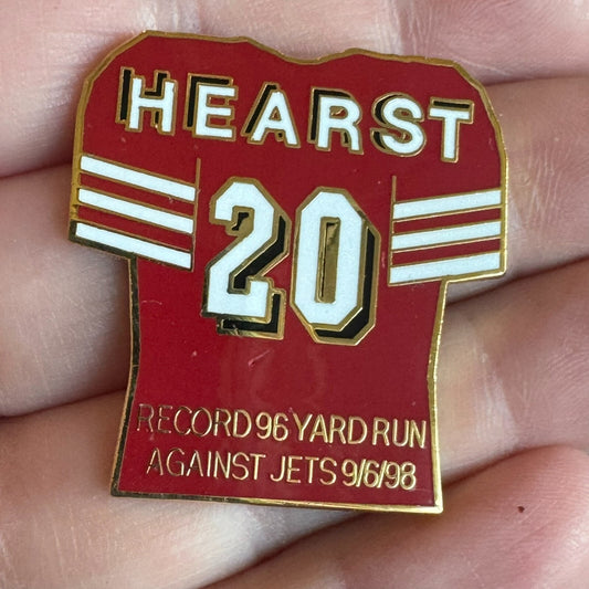 Vintage Garrison Hearst Record 96 yd Run Against Jets 1998 Jersey Pin