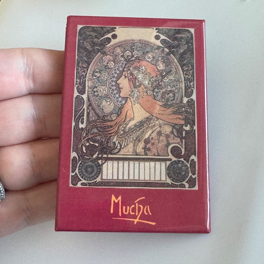 Vintage Zodiac Alphonse Mucha Exhibition Lapel Pin Button