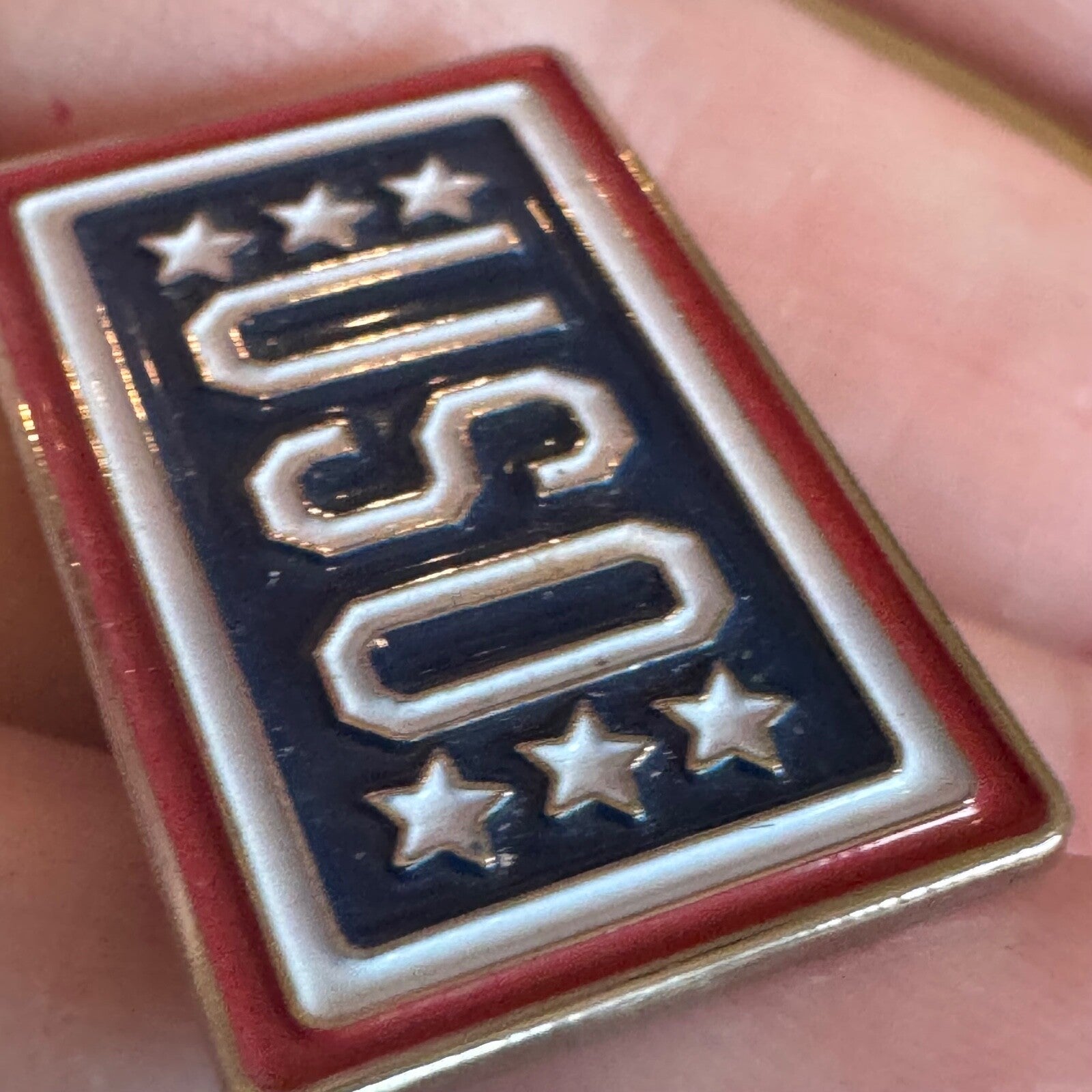 Enamel USO Lapel Pin Tie Tack Volunteer U.S.O.