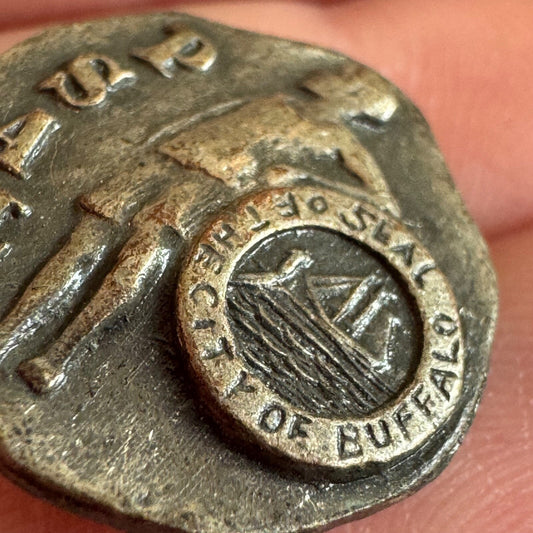 Vintage City of Buffalo Public School Athletic League Screwback Award Lapel Pin