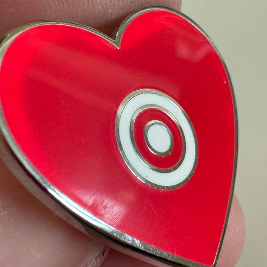 2021 Pintrill Target Heart Lapel Pin Silver Tone