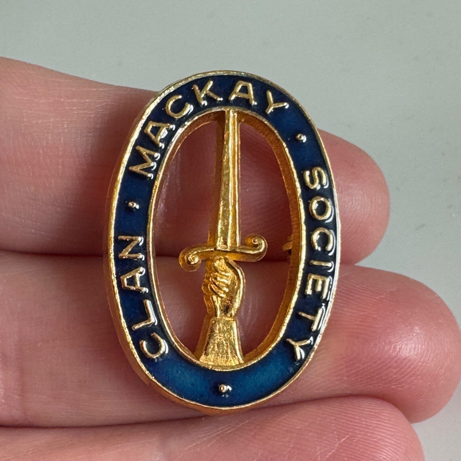 Vintage Clan Mackay Society Lapel Pin Scotland Scottish