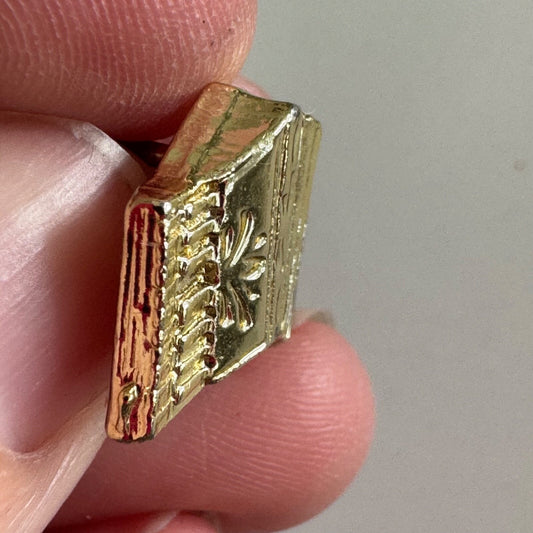 Vintage Gold Tone Accordion Lapel Pin Tie Tack