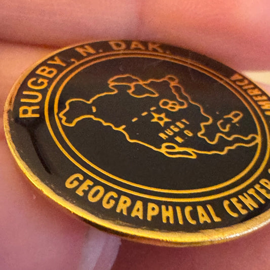 Vintage Rugby North Dakota Geographical Center of North America Lapel Pin ND