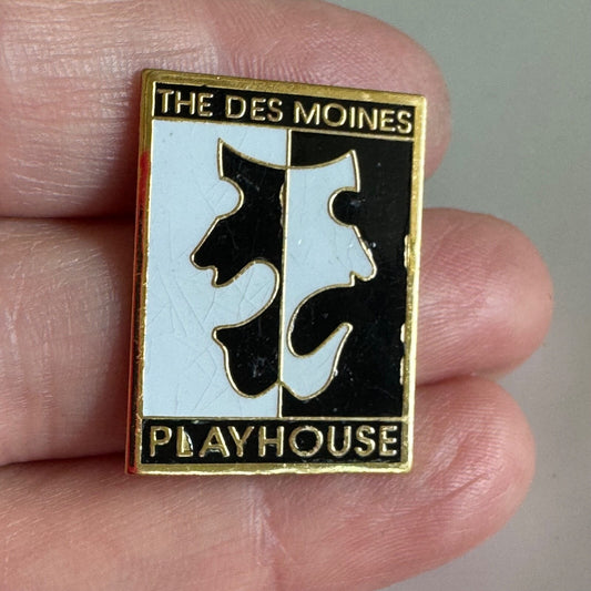 Vintage The Des Moines Playhouse Lapel Pin Iowa RARE