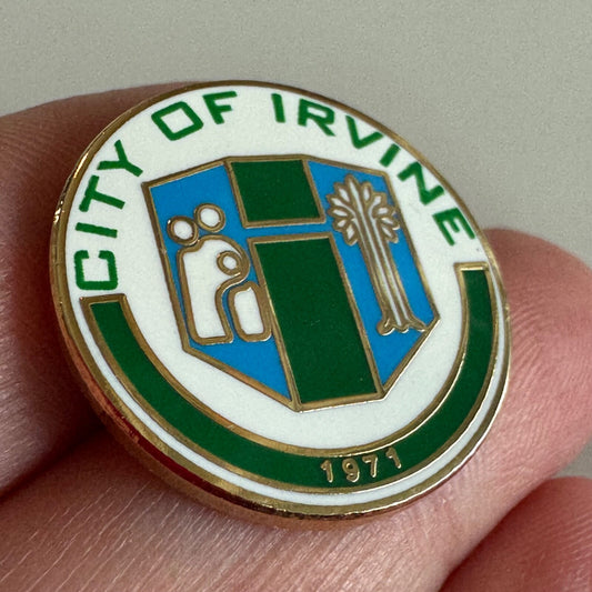 City of Irvine California 1971 Enamel Lapel Pin Community Seal 