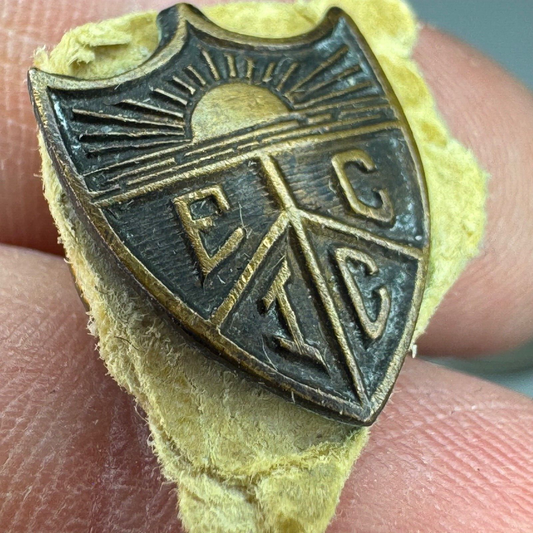 Antique EICC Crest Shield Lapel Pin Eastern Iowa Community College ?