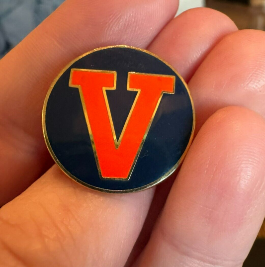 University of Virginia Blue Orange Lapel Pin Cavaliers Blue Orange
