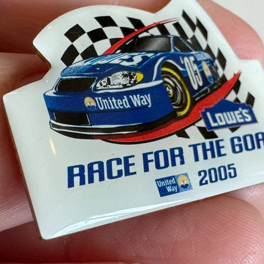 Vintage 2005 Lowe's Race for the Goal United Way Lapel Pin NASCAR