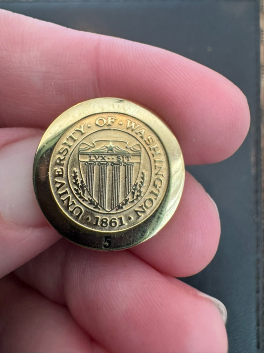 University of Washington Employee Service Pin Five Years UW Huskies