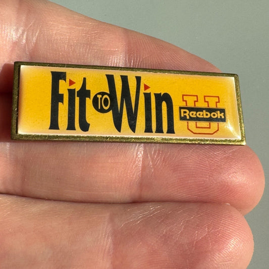 Vintage Fit to Win Reebok U Lapel Pin Advertising