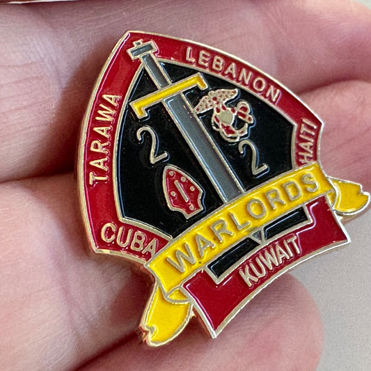 USMC 2nd Battalion 2nd Marines Pin Warlords Tarawa Lebanon Kuwait Haiti