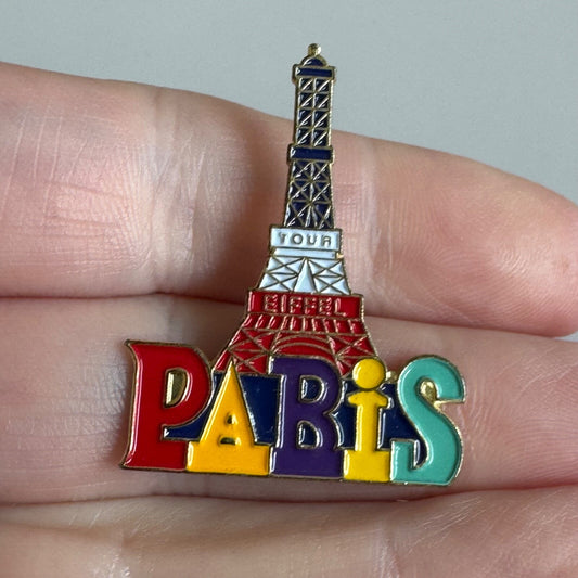 Paris Eiffel Tower Souvenir Pin – Colorful Tour de Paris Badge