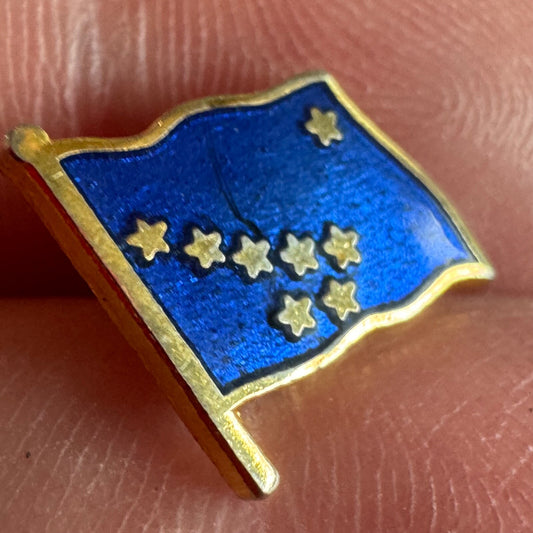 Tiny Alaska State Flag Enamel Lapel Pin – Blue & Gold Big Dipper Design Tie Tack