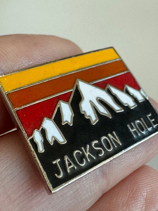 Vintage Jackson Hole Wyoming Lapel Pin Ski Skiing