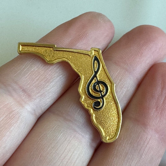 Florida State Shape Treble Clef Music Lapel Pin High School ?