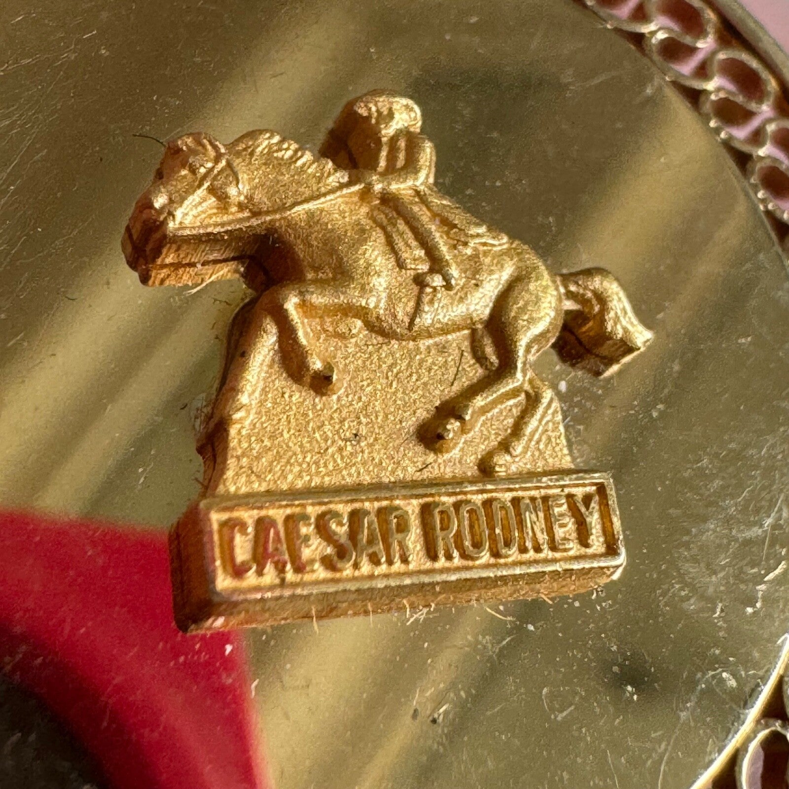 Vtg Caesar Rodney 1/20 12k GF Lapel Pin Brooch Sons of the American Revolution
